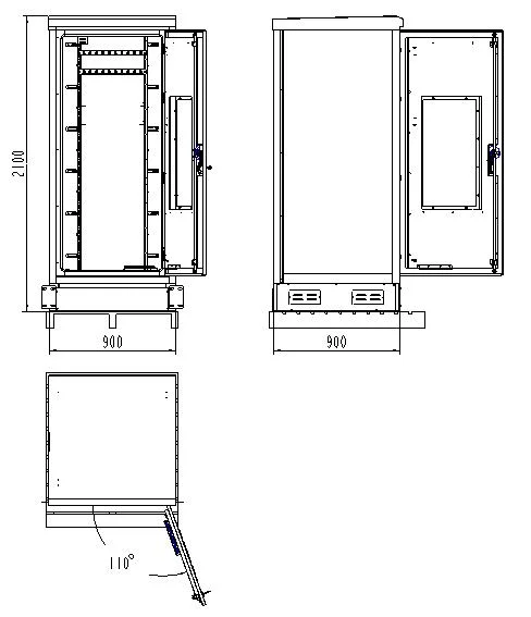 Waterproof Outdoor Kl IP55 IP65 19 Rack Telecom Electrical Enclosure Cabinet Network Outdoor Cabinet