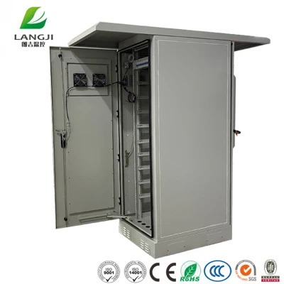 ODM/OEM 32u 35u impermeável IP55 IP65 gabinete de gabinete de telecomunicações externo de metal com dossel